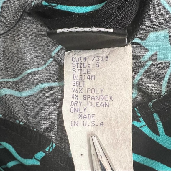 Vtg Tadashi 2000s Dress S Black Midi Floral Ric Rac Lace V Neck Spaghetti Straps - Picture 10 of 12